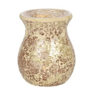 Small Gold Crackle Glass Oil Burner - Image 2
