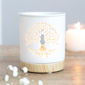 White Tree of Life Cut Out Oil Burner - Image 4