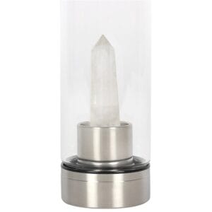 Clear Quartz Energising Glass Water Bottle - Image 2