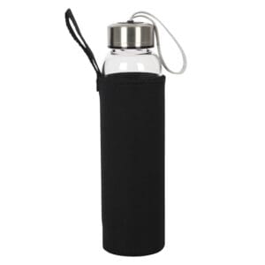 Clear Quartz Energising Glass Water Bottle - Image 4
