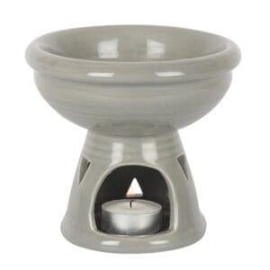 Grey Deep Bowl Oil Burner and Wax Warmer - Image 2