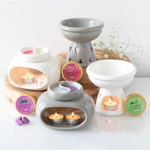 Off White Deep Bowl Oil Burner and Wax Warmer - Image 5