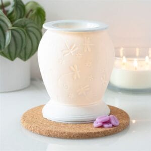 Dragonfly White Ceramic Electric Burner and Wax Warmer - Image 4