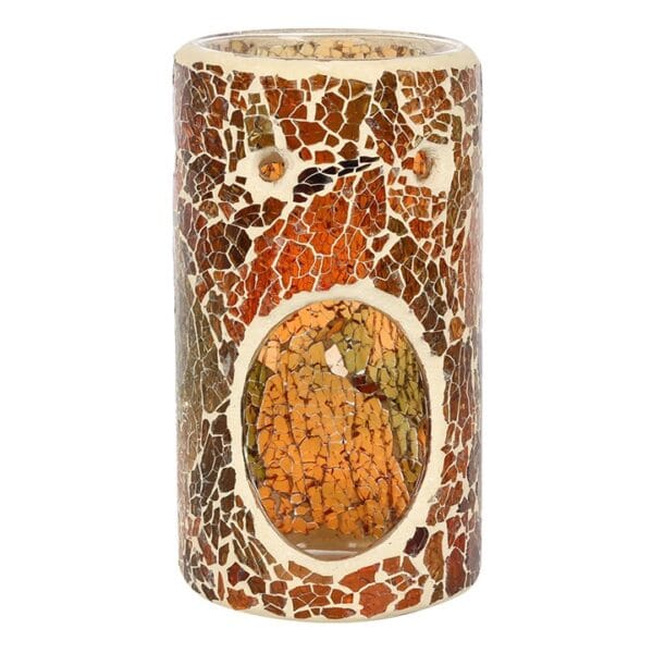 Pillar Brown Crackle Oil Burner and Wax Warmer