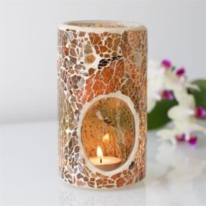 Pillar Brown Crackle Oil Burner and Wax Warmer - Image 4