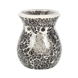 Small Gunmetal Grey Crackle Oil Burner and Wax Warmer - Image 2