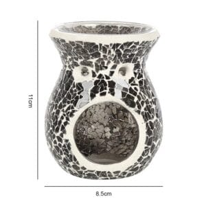 Small Gunmetal Grey Crackle Oil Burner and Wax Warmer - Image 3