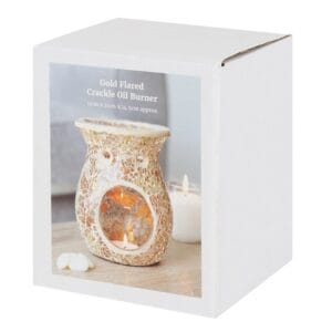 Large Gold Crackle Glass Oil Burner and Wax Warmer - Image 3