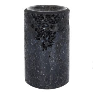 Black Crackle Glass Pillar Oil Burner and Wax Warmer - Image 3