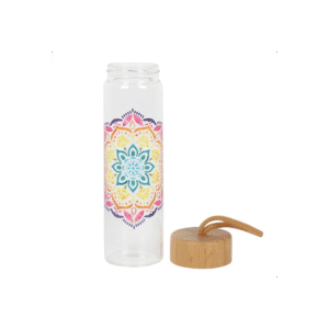Mandala Reusable Glass Water Bottle - Image 2