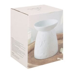 White Ceramic Butterfly Oil Burner and Wax Warmer - Image 5