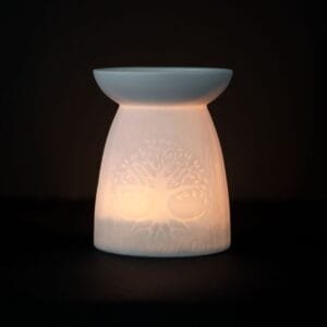White Ceramic Tree of Life Oil Burner - Image 6