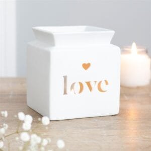 White Love Cut Out Oil Burner - Image 4