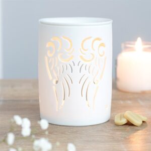 White Angel Wings Cut Out Oil Burner - Image 3