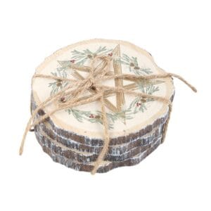 Winter Solstice Wood Slice Coaster Set - Image 2