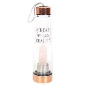 Rose Quartz Create My Own Reality Glass Water Bottle - Image 2