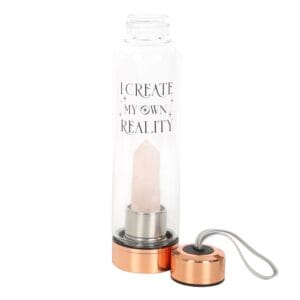 Rose Quartz Create My Own Reality Glass Water Bottle - Image 3