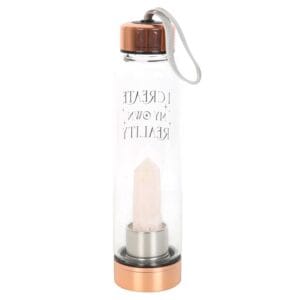 Rose Quartz Create My Own Reality Glass Water Bottle - Image 4