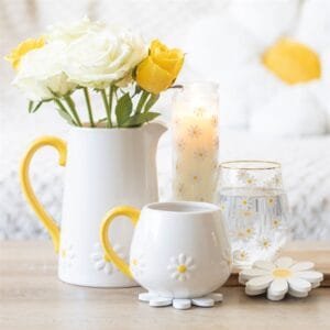 All Over Daisy Print Stemless Wine Glass - Image 6