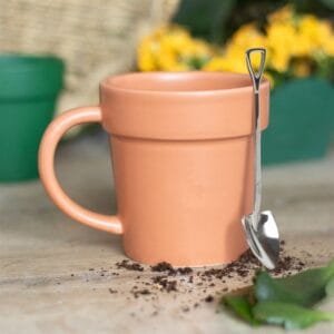 Plain Plant Pot Ceramic Mug and Shovel Spoon - Image 5