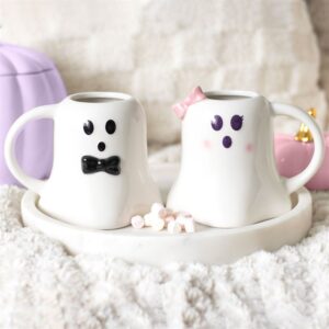 Mr and Mrs Boo Ghost Shaped Mug Set - Image 3