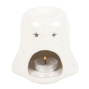 Ghost Shaped Oil Burner and Wax Warmer with Pumpkin - Image 3