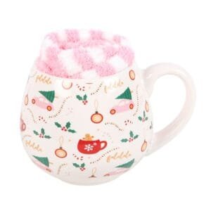 Sugarplum Fun Christmas Print Mug and Socks Set - Image 2