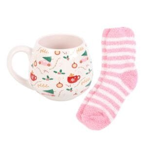 Sugarplum Fun Christmas Print Mug and Socks Set - Image 3