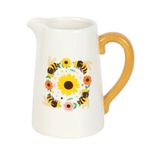 Summer Bee and Sunflower Ceramic Flower Jug - Image 4