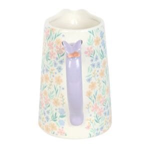 Ditsy Floral Print Ceramic Flower Jug with Butterfly - Image 4