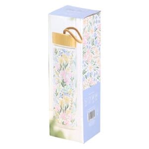 Ditsy Floral Print Glass and Bamboo Water Bottle - Image 6