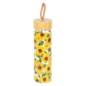 Sunflower Print Glass Water Bottle - Image 2