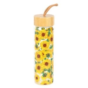 Sunflower Print Glass Water Bottle - Image 4