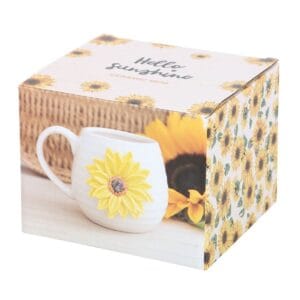 Hello Sunshine Rounded Mug with 3D Sunflower - Image 5