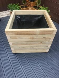 treated timber planter