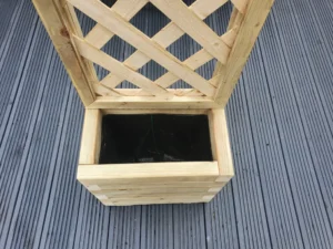 Tall Wooden Planter with Trellis