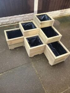 Tier Square L-Shaped Wooden Planter