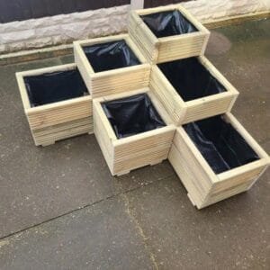 Tier Square L-Shaped Wooden Planter