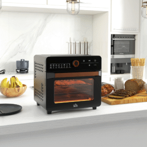 HOMCOM 20L Air Fryer Oven | 17 Preset Countertop Mini Oven 1400W Black - Image 2