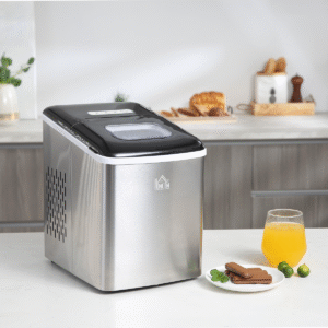 HOMCOM Ice Maker Machine | Portable Countertop Ice Cube Maker for Home Black - Image 2