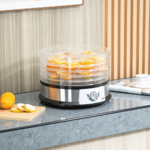 5-Tier Stainless Steel Food Dehydrator 220W | Adjustable Temp | HOMCOM Silver - Image 2