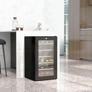 24 Bottle Wine Fridge | Glass Door Wine Cooler with Digital Touch Control & LED Light - Image 2