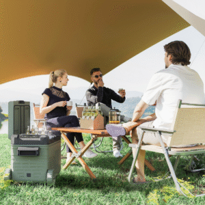 32L Dual Compartment Portable Fridge Freezer | Wheels | Solar Compatible | Green - Image 3