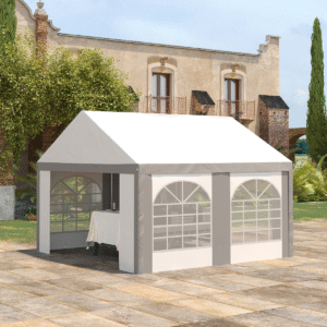 4x4m Garden Party Tent Marquee Gazebo with Sides & Windows – Large Outdoor Shelter - Image 2