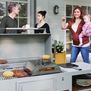 Outsunny Outdoor BBQ Pizza Oven with Thermometer for Gas/Charcoal BBQ Grills - Image 3