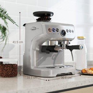 HOMCOM Espresso Machine with Grinder | 15 Bar Coffee Maker & Steam Wand - Image 5