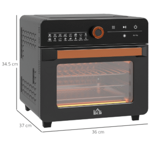 HOMCOM 20L Air Fryer Oven | 17 Preset Countertop Mini Oven 1400W Black - Image 3