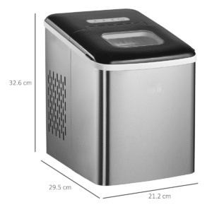HOMCOM Ice Maker Machine | Portable Countertop Ice Cube Maker for Home Black - Image 3