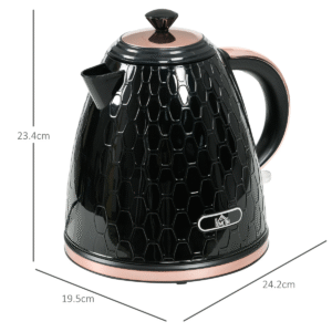 HOMCOM 1.7L 3000W Electric Kettle | Fast Boil Kettle with Auto Shut-Off, Black - Image 3