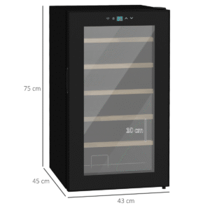 24 Bottle Wine Fridge | Glass Door Wine Cooler with Digital Touch Control & LED Light - Image 3